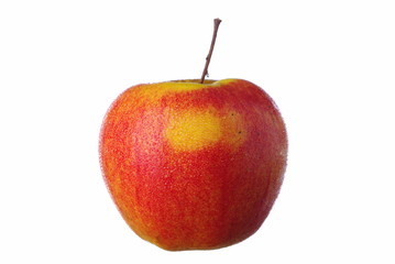 Delicious red apple on white background