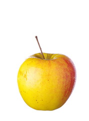 Delicious yellow apple on white background