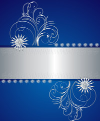 blue and silver greetin card