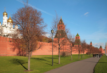 at  Kremlin wall in Moscow
