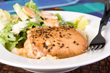 Seafood Mornay Filo And Caesar Salad