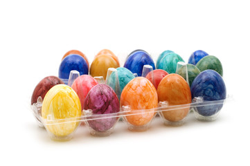 Easter eggs on white background