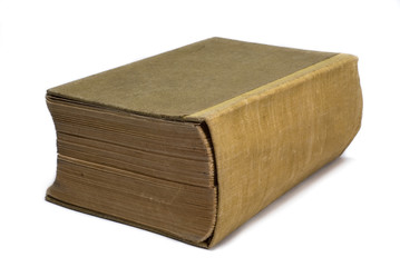 Thick vintage book isolated on white