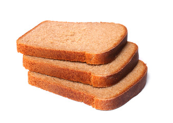Bread slices isolated on white