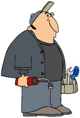 Gas Man With A Leak Detector