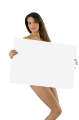 naked woman with display