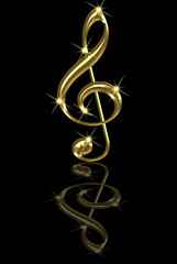 Gold music clef