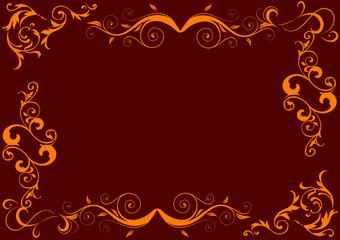 Fruehling orange braun, quer