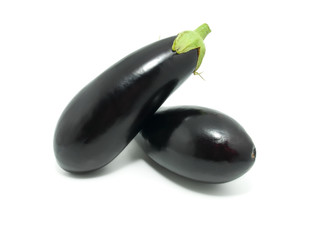 Eggplants on white background