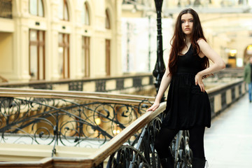 Beautiful young adult girl in Moscow GUM
