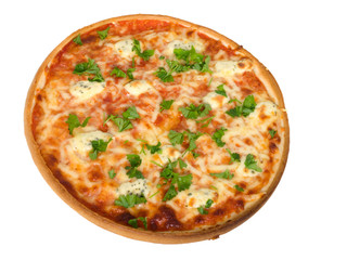 Pizza on white background