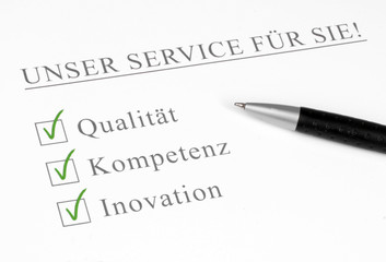 Fototapeta premium Unser Service