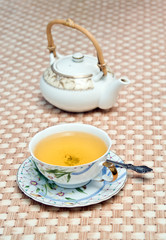 Green tea serving