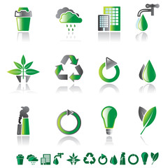 Set of 12 environmental icons