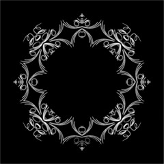 Black and White Scroll Vector Frame