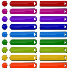 Colored Web Buttons - Blank with Arrows