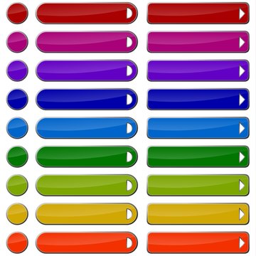 Colored Web Buttons - Blank with Arrows