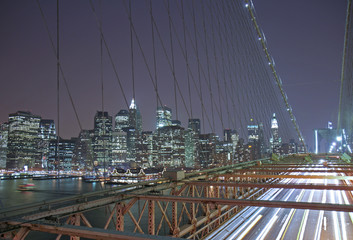 New York City Brooklyn Bridge at night