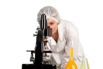 Woman working on Medical research