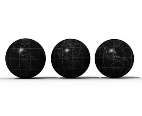 black plastic globe