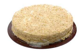 Fototapeta na wymiar Homemade pie dessert isolated on the white background.
