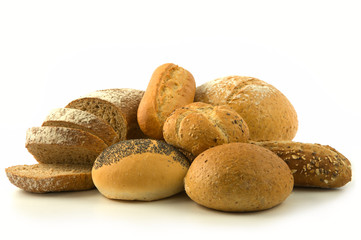 bread and buns isolated