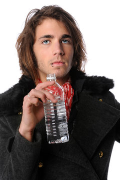 Man Holding Water Bottle