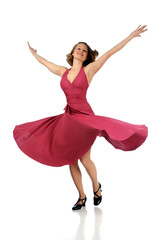 Naklejka premium Modern Dancer With Pink Dress