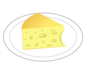 Morceau de fromage sur une assiette