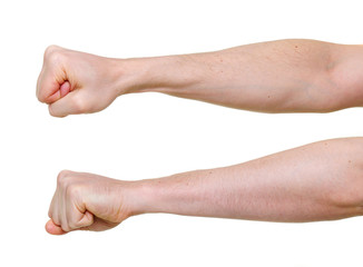 two fists from different side angles