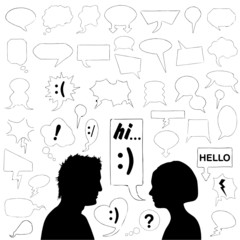 talking bubbles great set vector