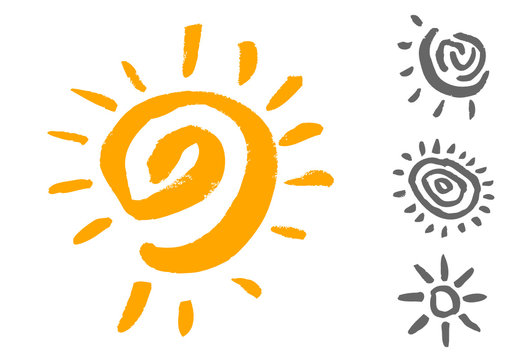 sun symbol drawings vector