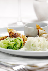 Beef Rolls with Vegetable Julienne