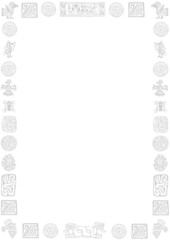 hintergrund mit grauen mexikanischen symbolen