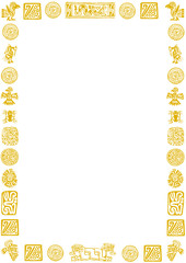 rand aus mexianischen zeichen und symbolen