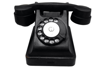 vintage black rotary telephone