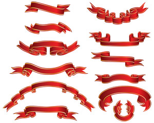 red ribbons set