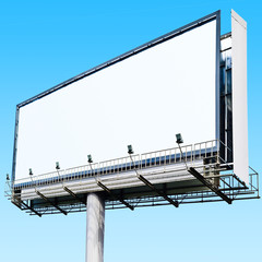 Big blank white ad billboard in the skies