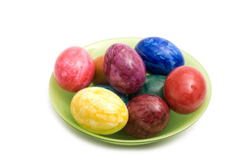 Obraz na płótnie Canvas Easter eggs on white background