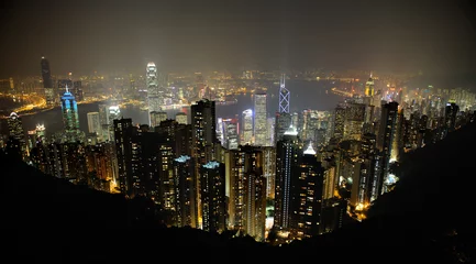 Rolgordijnen Hong-Kong Hong Kong by night