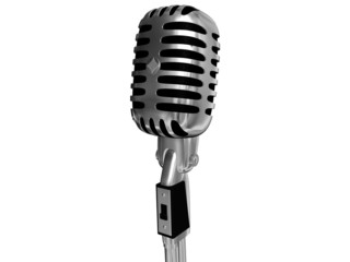 Fototapeta premium retro microphone isolated on white background