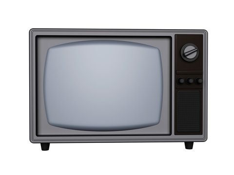 3d retro tv isolated on white background