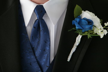men formal wear blue accent