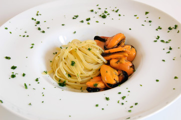 Pasta with mussels