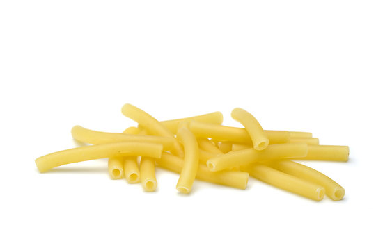 maccheroni pasta isolated on white