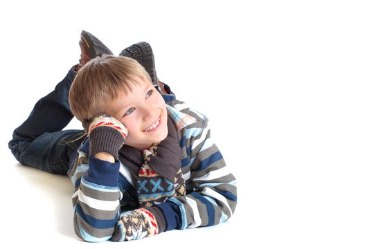 Daydreaming young boy