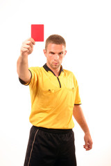 football judge with card