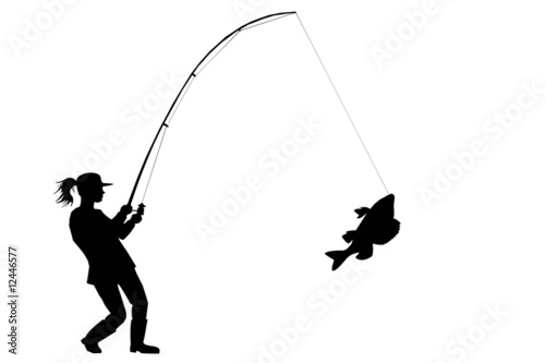 Download "silhouette of fisher woman with perch" Stock photo and royalty-free images on Fotolia.com - Pic ...