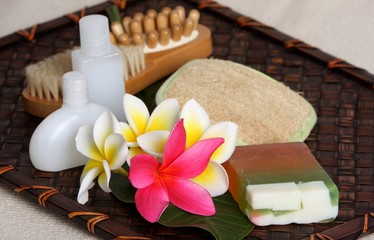 Obraz na płótnie Canvas Tropical Day Spa Beauty Products