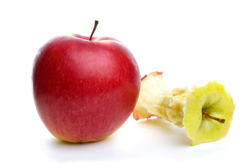 Whole apple and core
